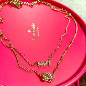 Kate Spade “Mrs” necklace in gold - double chain